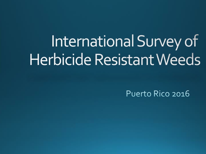 international survey of herbicide resistant weeds n.w