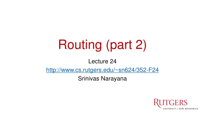 Routing Protocols for Internet Networks