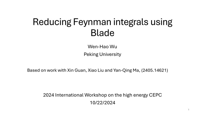 reducing feynman integrals using blade n.w
