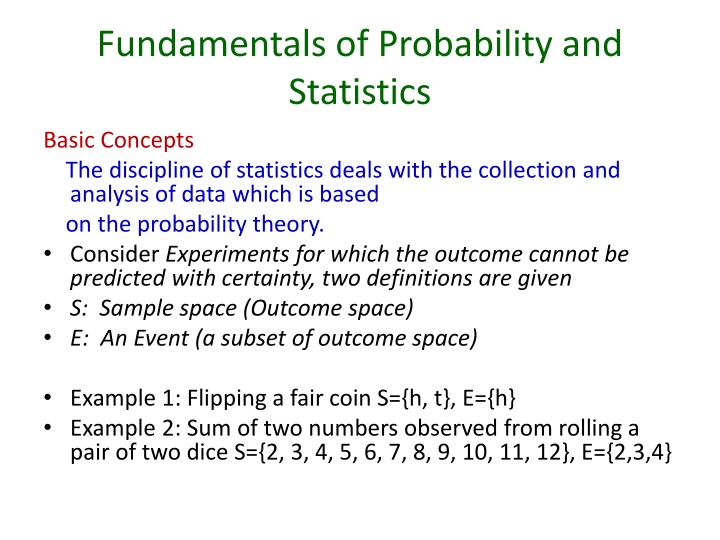 fundamentals of probability and statistics n.w