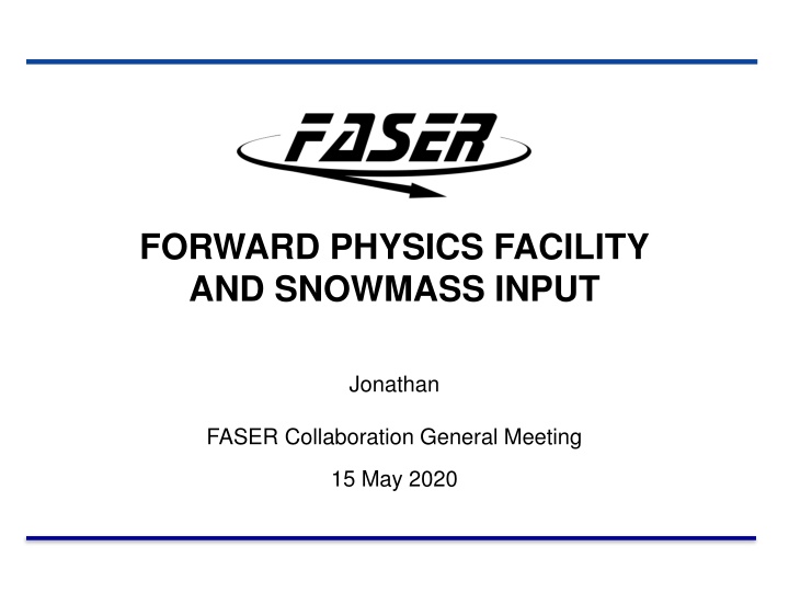 forward physics facility and snowmass input n.w