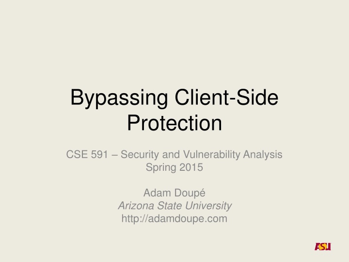 Client-Side Security Vulnerabilities and Analysis