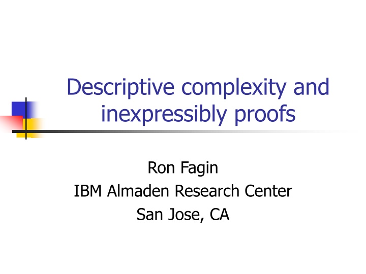 descriptive complexity and inexpressibly proofs n.w