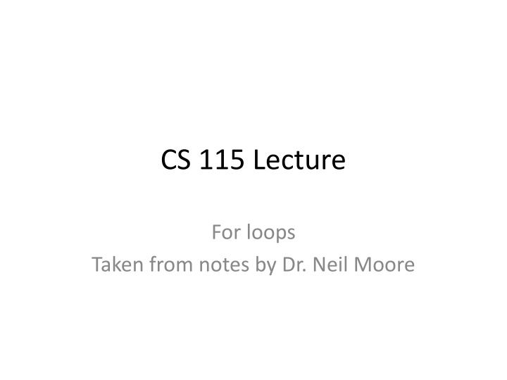 cs 115 lecture n.w