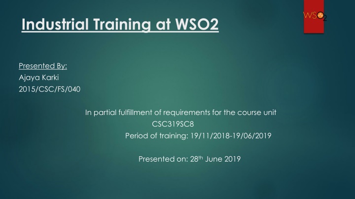 industrial training at wso2 n.w