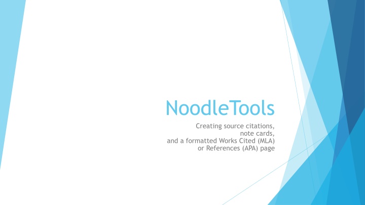 NoodleTools - Create, Organize, and Print Citations