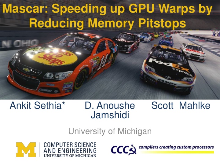 mascar speeding up gpu warps by reducing memory n.w