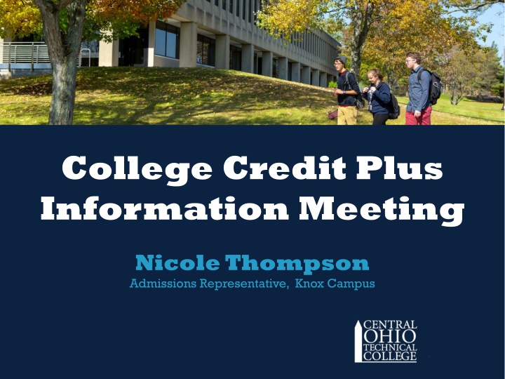college credit plus information meeting n.w