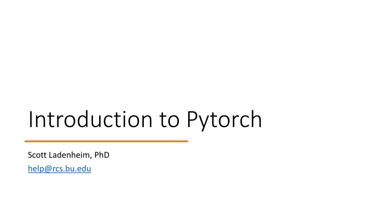 introduction to pytorch n.w