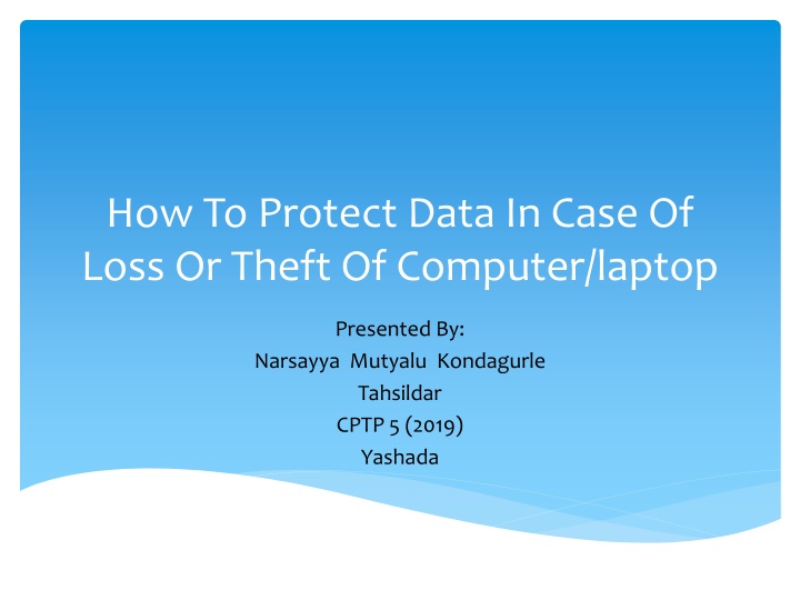 how to protect data in case of loss or theft n.w