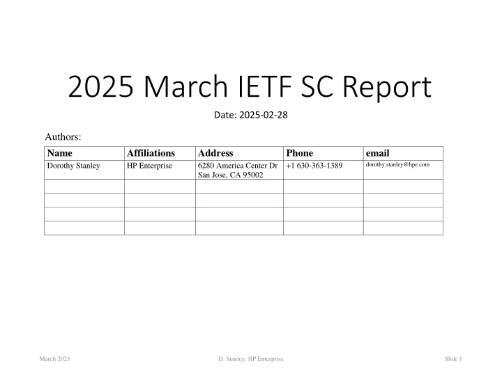 2025 march ietf sc report date 2025 02 28 n.w