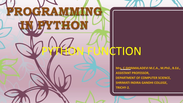 programming in python n.w
