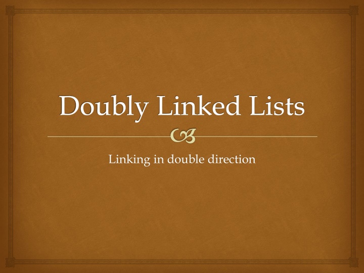 doubly linked lists n.w