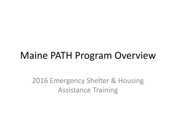 maine path program overview n.w