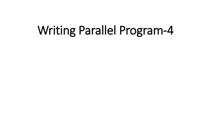 writing parallel program writing parallel program n.w