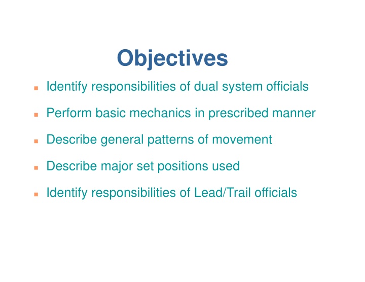 objectives n.w