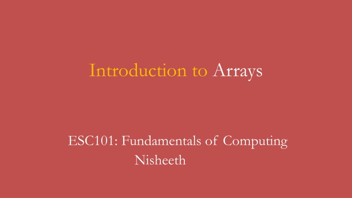 introduction to arrays n.w