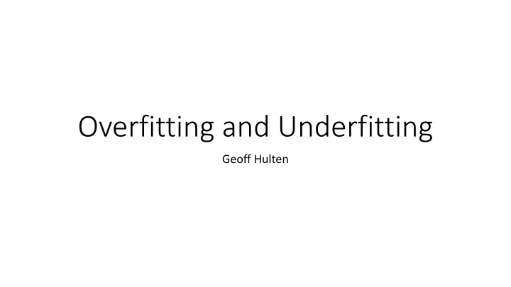 overfitting and underfitting n.w