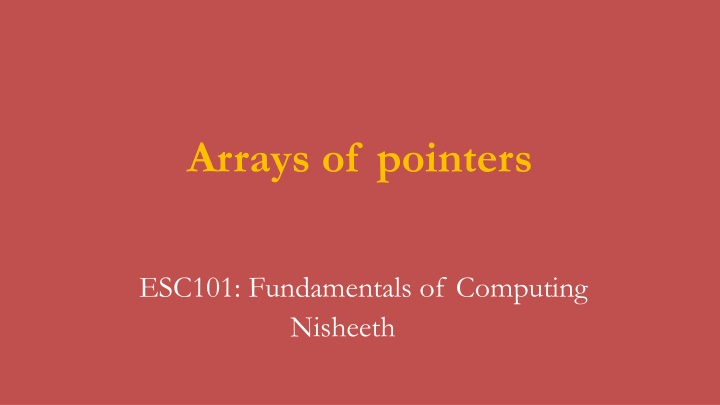 arrays of pointers n.w