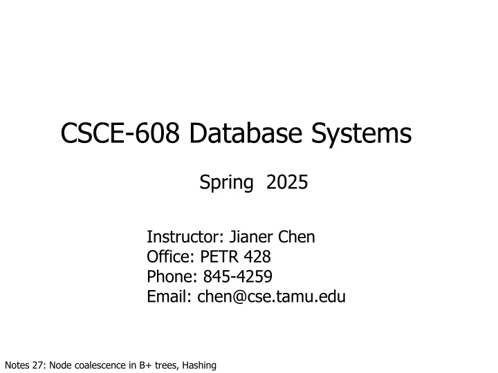 csce 608 database systems n.w