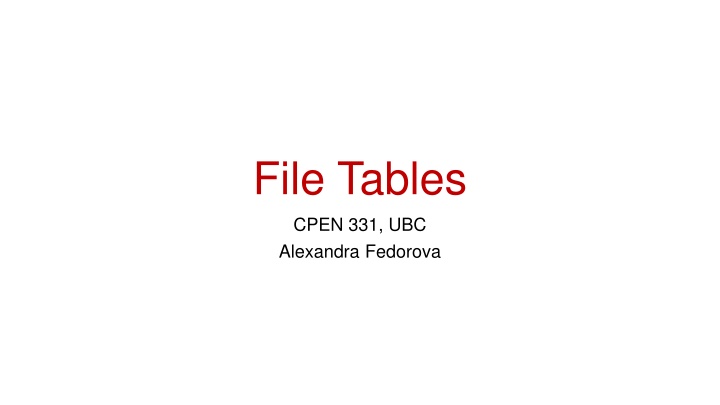 file tables n.w