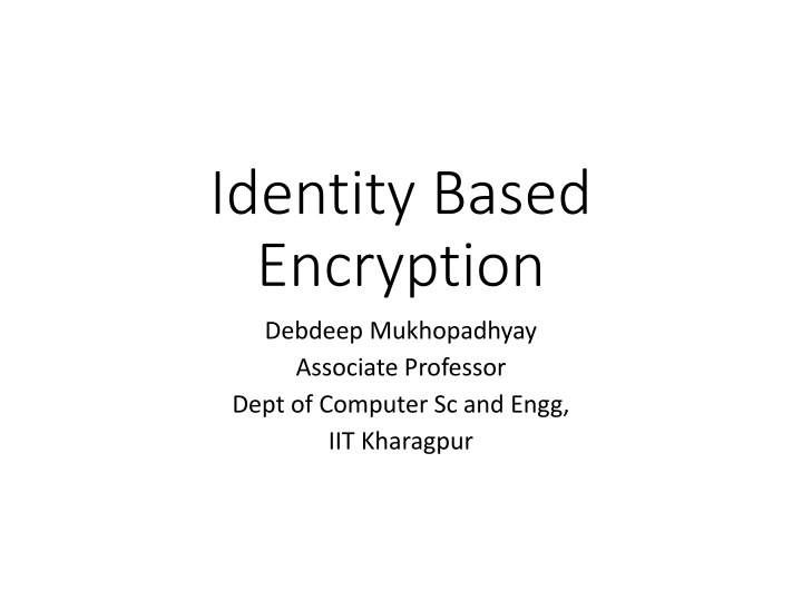 identity based encryption n.w