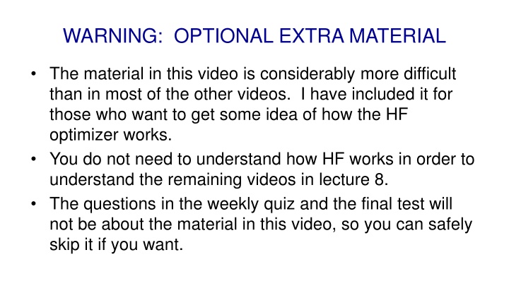 warning optional extra material n.w