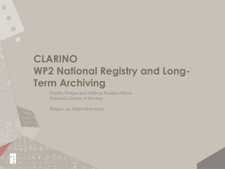 clarino wp2 national registry and long term n.w