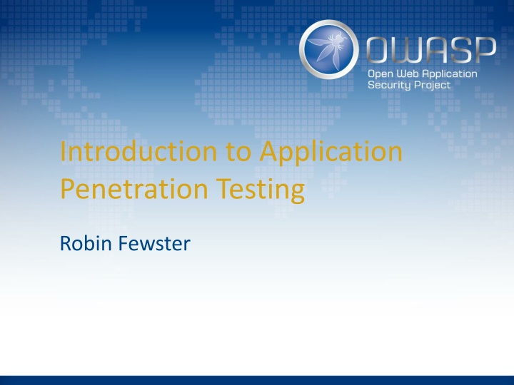 introduction to application penetration testing n.w