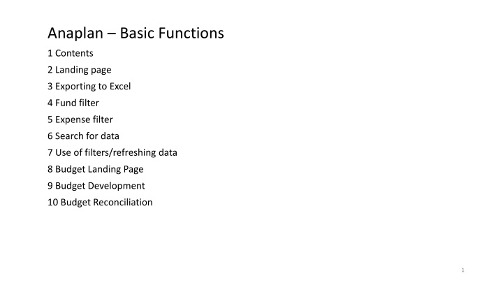 anaplan basic functions n.w
