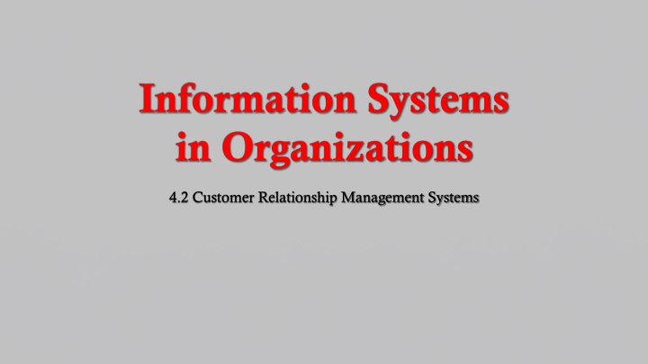 information systems in organizations n.w