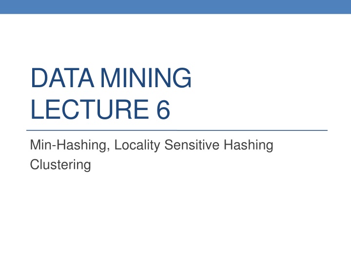 data mining lecture 6 n.w