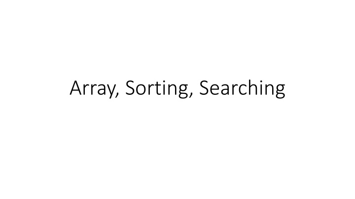 array sorting searching n.w