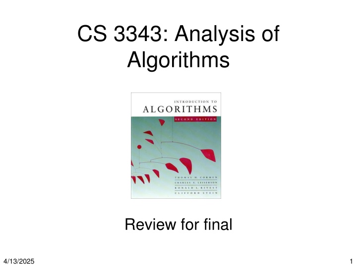 cs 3343 analysis of algorithms n.w