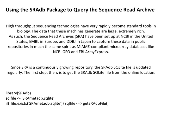 using the sradb package to query the sequence n.w