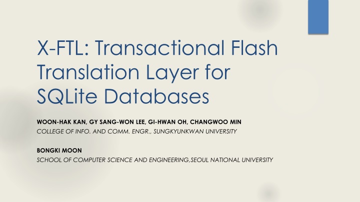 x ftl transactional flash translation layer n.w
