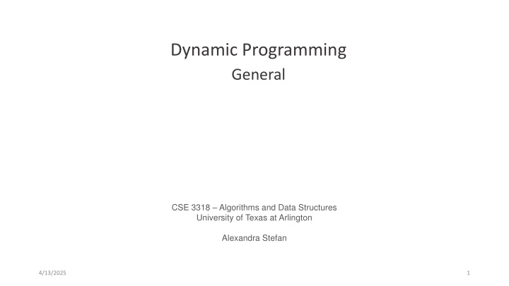 dynamic programming general n.w