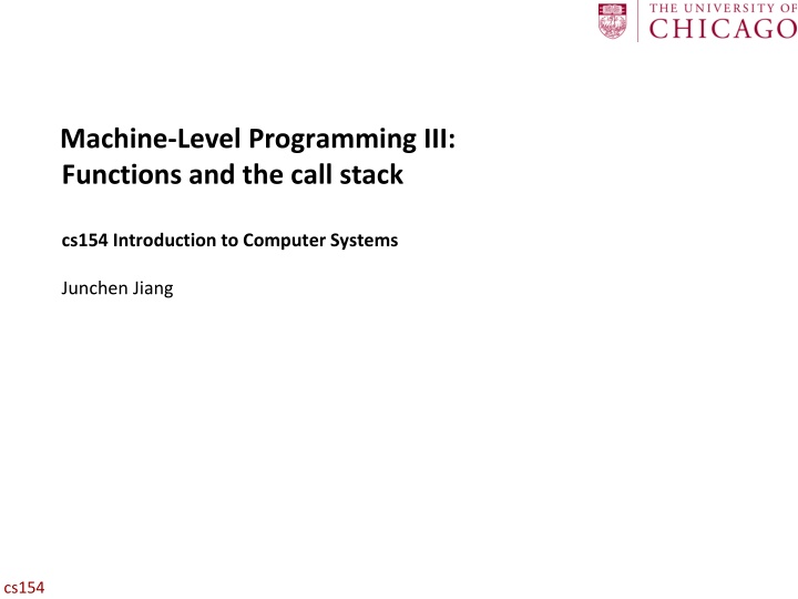 machine level programming iii functions n.w