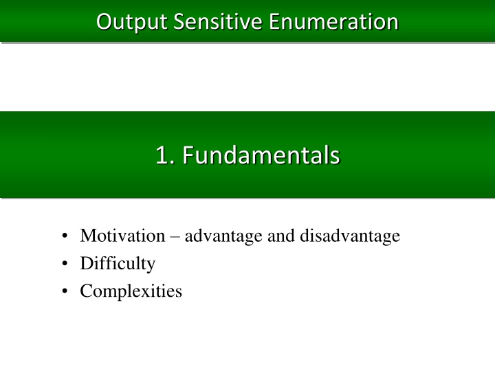 output sensitive enumeration n.w
