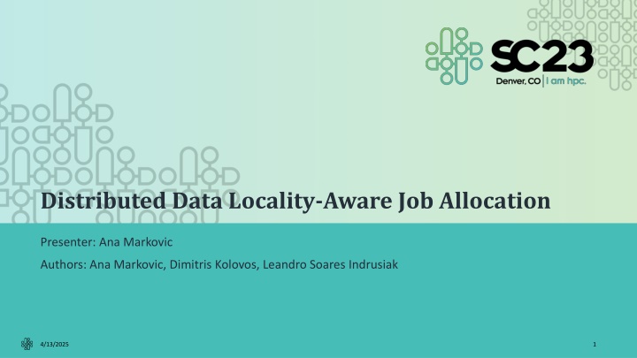 distributed data locality aware job allocation n.w