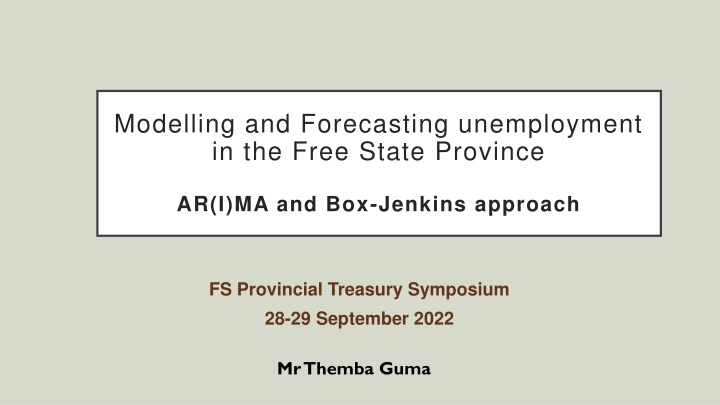modelling and forecasting unemployment n.w