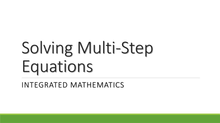 solving multi step equations n.w