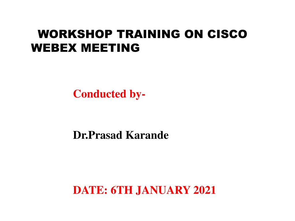 workshop training on cisco webex meeting n.w