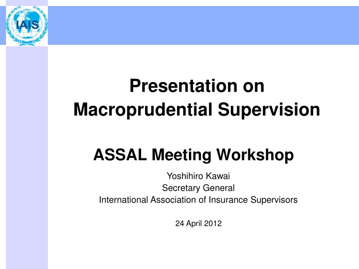 presentation on macroprudential supervision n.w