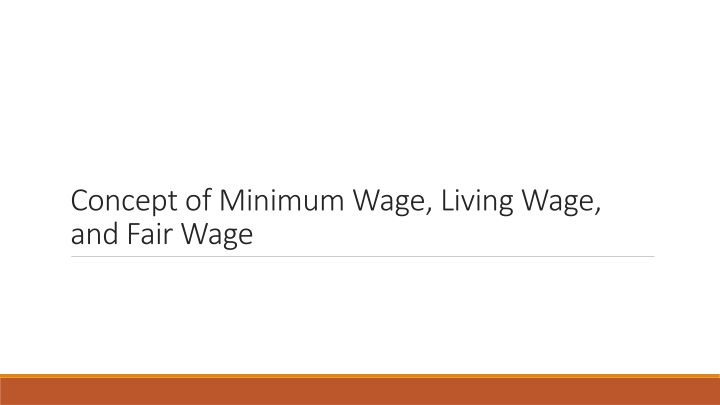 concept of minimum wage living wage and fair wage n.w