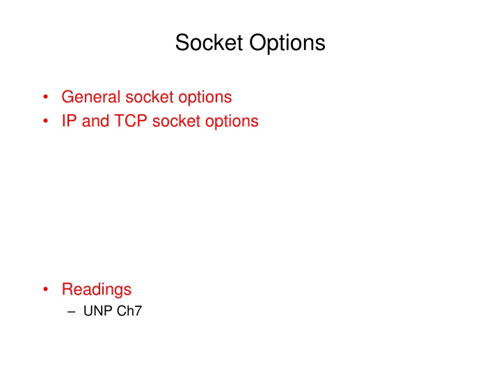 socket options n.w
