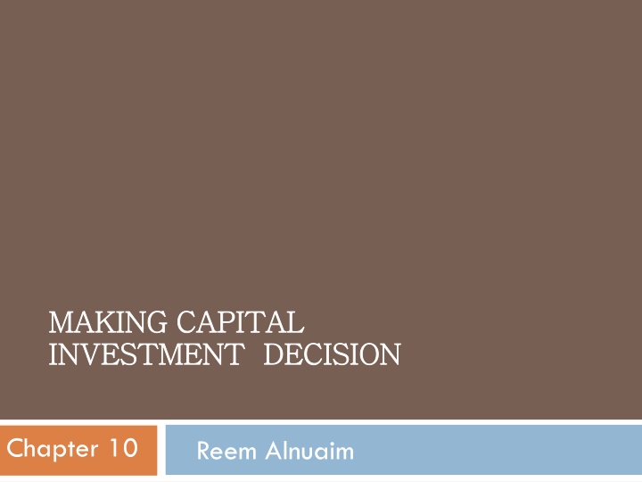 making capital making capital investment decision n.w