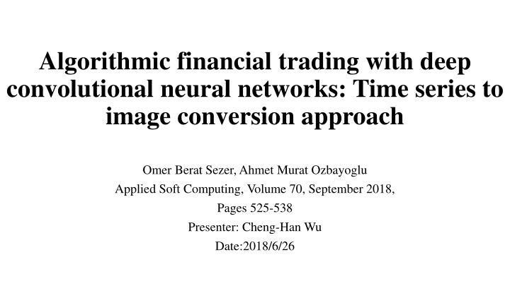 algorithmic financial trading with deep n.w