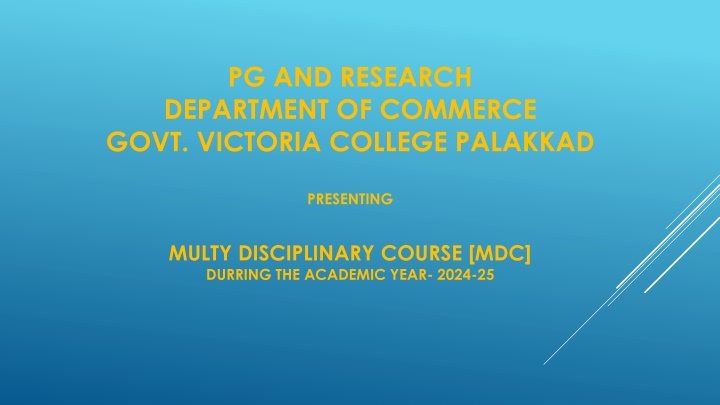 Multidisciplinary Course Offering: Stock Market Fundamentals & Consumer Awareness