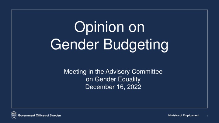 opinion on gender budgeting n.w